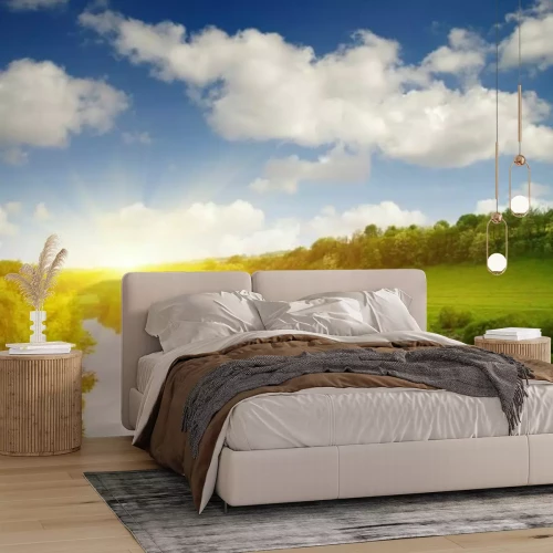 Fotobehang Een prachtig landschap met een rivier