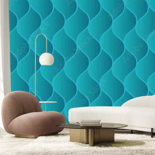 Fotobehang 3D turkooizen geometrische achtergrond