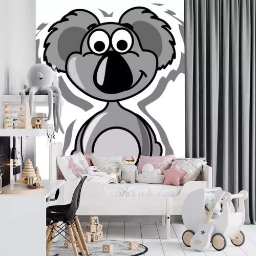 Sticker Tekening van een grijze koala uit papier geknipt