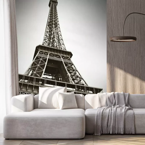 Fotobehang Zwart-wit beeld van de Eiffeltoren