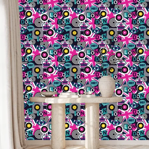Behang Londen muzikale pop art naadloze patroon