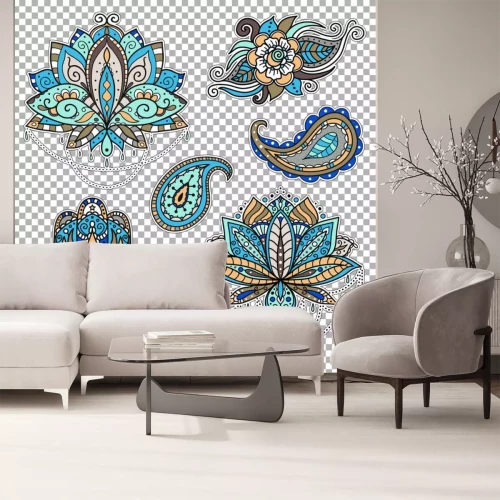 Sticker Een set stickers op het oostelijke thema