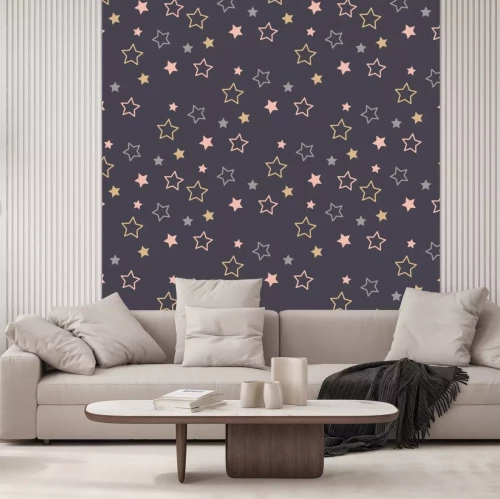 Sticker Eindeloze kerstpatroon. Ster Achtergrond.