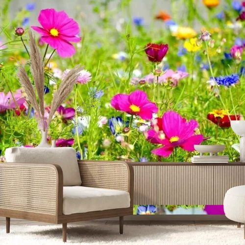 Fotobehang Gekleurde bloemen