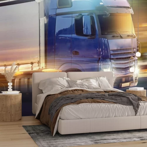Fotobehang Nacht Truck