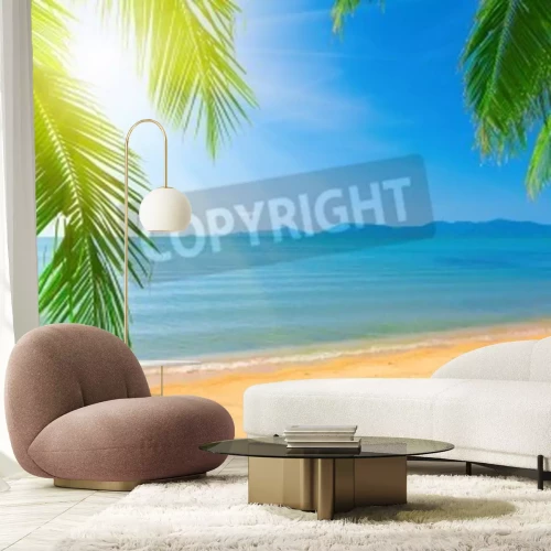 Fotobehang Uitzicht op de tropen en de oceaan