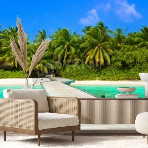 Fotobehang Tropen, strand en pier