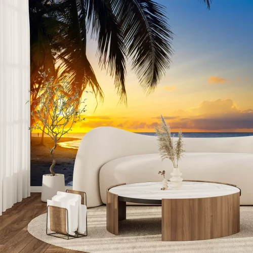 Fotobehang Zonsopgang aan een tropische zee