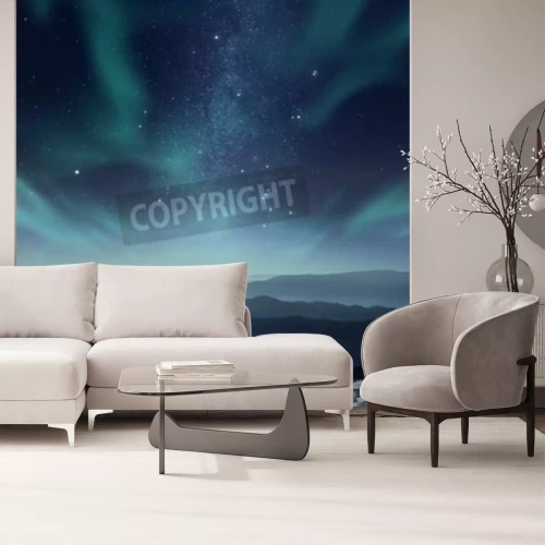 Fotobehang Sterren en poollicht