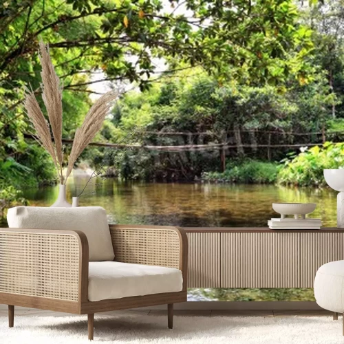 Fotobehang Rivier in de jungle