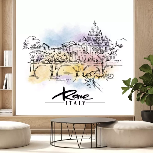 Sticker Rome vector illustratie.