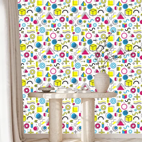 Behang Kleurrijke vormen en geometrische figuren