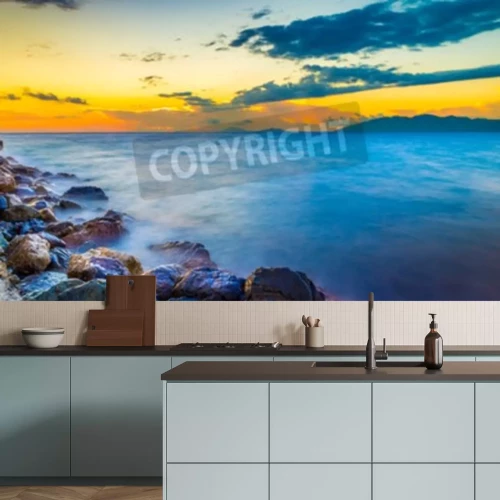 Fotobehang Zonsopgang aan de Griekse kust