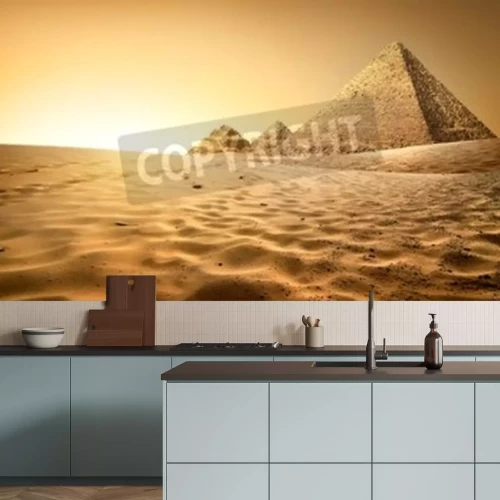 Fotobehang Piramide woestijn en zand