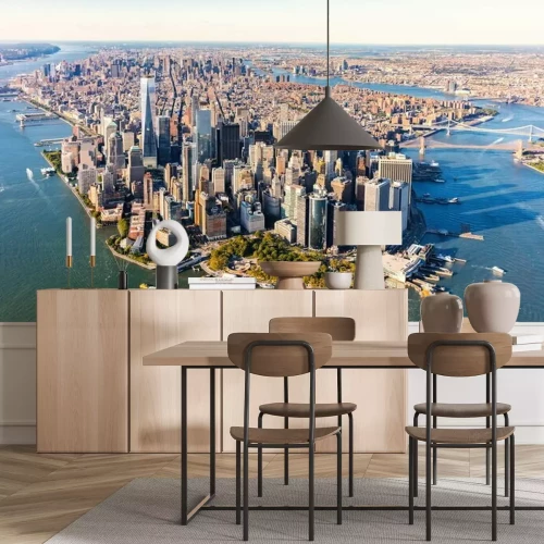 Fotobehang Luchtfoto van Lower Manhattan New York City