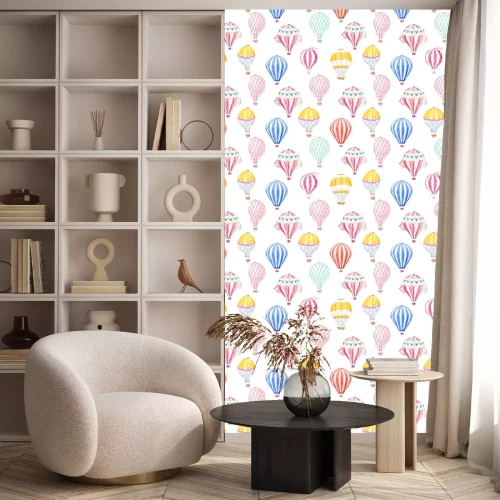 Behang Aquarel vliegende ballonnen