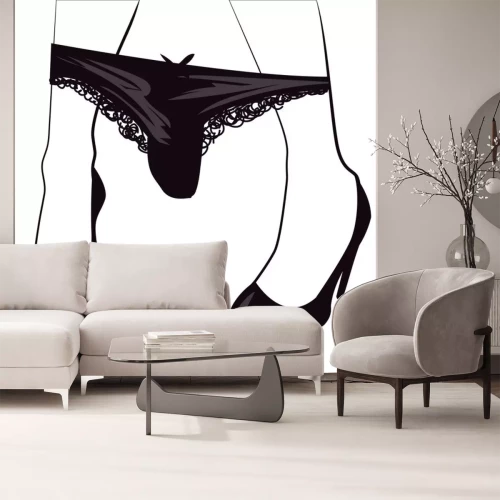 Sticker Vector illustratie van een meisje met neergeslagen slipjes