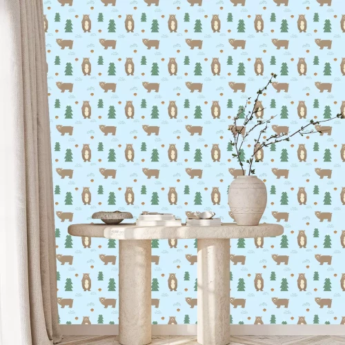 Behang Naadloze achtergrond met leuke beren. Cartoon stijl.