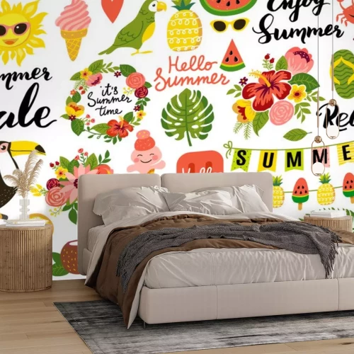 Sticker Serene tropische graphics met een vakantiegevoel