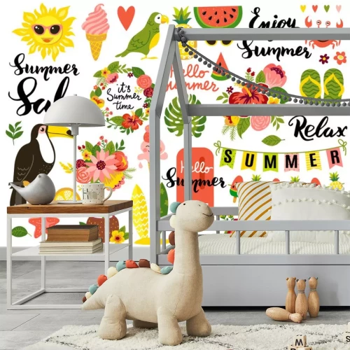 Sticker Serene tropische graphics met een vakantiegevoel