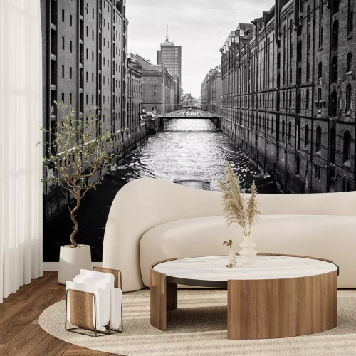 Fotobehang Waterstraat in Hamburg