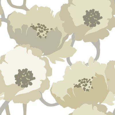 Behang Beige bloemen