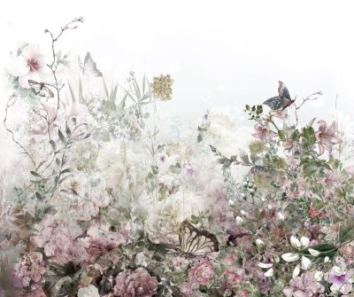 Fotobehang Aquarel van bloemen