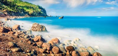 Fotobehang Panorama van de zee en de kust