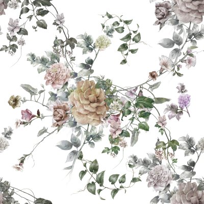 Sticker Uitstekende bloemen op witte achtergrond