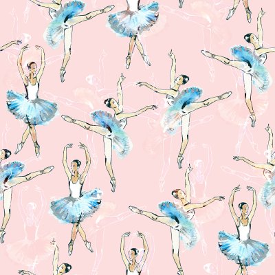 Behang Dans van blauwe prima ballerina's