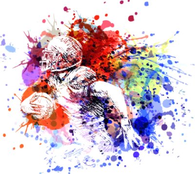 Sticker Vectorkleursillustratie Amerikaanse voetbalster