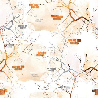 Fotobehang Bakstenen muur abstract geschilderd