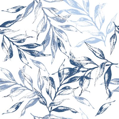 Sticker Textuurpatroon met blauwe bladeren. Aquarel bloemenachtergrond. Het patroon kan gebruikt worden voor behang, patroonvulling, webpagina-achtergrond en oppervlaktetexturen.