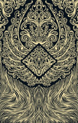 Fotobehang Sierpatroon op een zwarte achtergrond