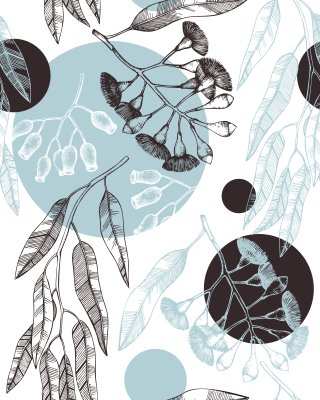 Behang Eucalyptus takjes