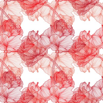 Behang Elegante bloemen met decoraties