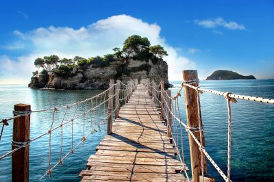 Fotobehang Brug op een exotisch eiland