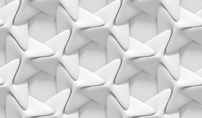 Fotobehang Witte geometrische 3D-mozaïek