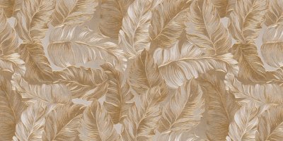 Fotobehang Tropische bladeren in boho-stijl