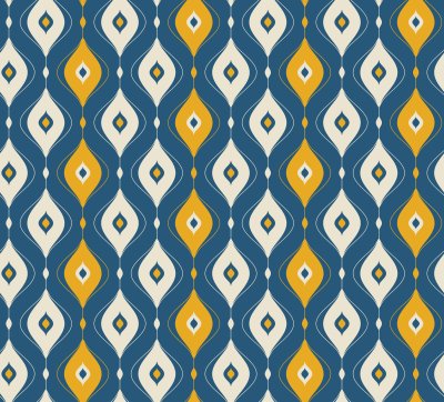 Fotobehang Retro motief in een blauwe tint