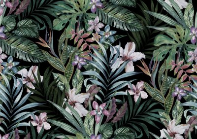 Fotobehang Tropisch bloemmotief