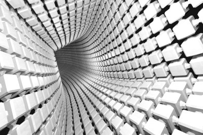 Fotobehang Witte geometrische 3D tunnel