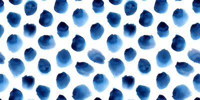 Sticker Naadloze patroon van handgeschilderde aquarel blauwe stippen