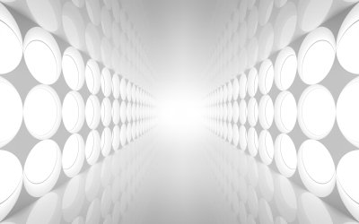 Fotobehang Abstracte tunnel in wittinten