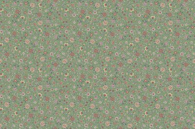 Fotobehang Kleurrijke verschillende bloemen op een groene achtergrond