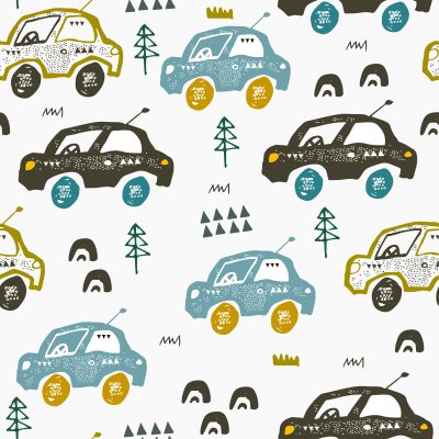 Sticker Minimalistische autotekeningen in Scandinavische stijl