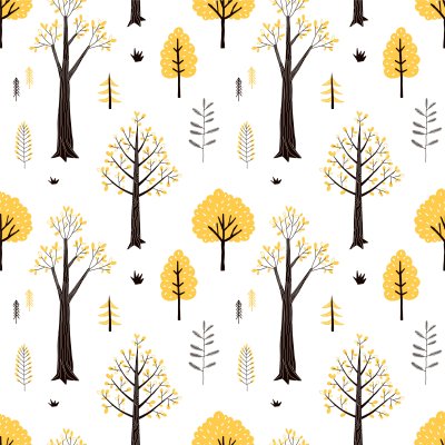 Sticker Autumn forest pattern