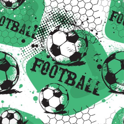 Behang Voetbalpatroon met inscripties