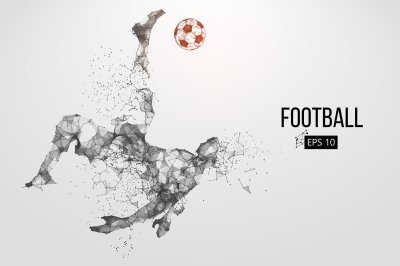 Sticker Dynamische compositie met een voetballer