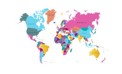 Sticker Color world map vector